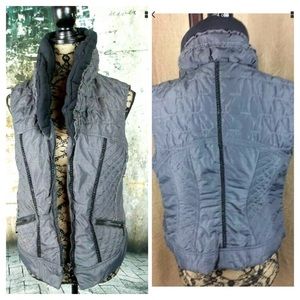 Biba Germany Ruffled Athletic Gray Vest Size M